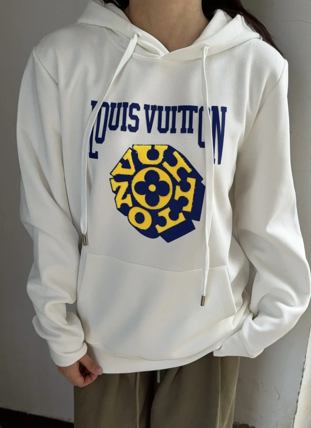Louis Vuitton/Louis Vuitton 25Fw 3D letter patch hooded sweatshirt